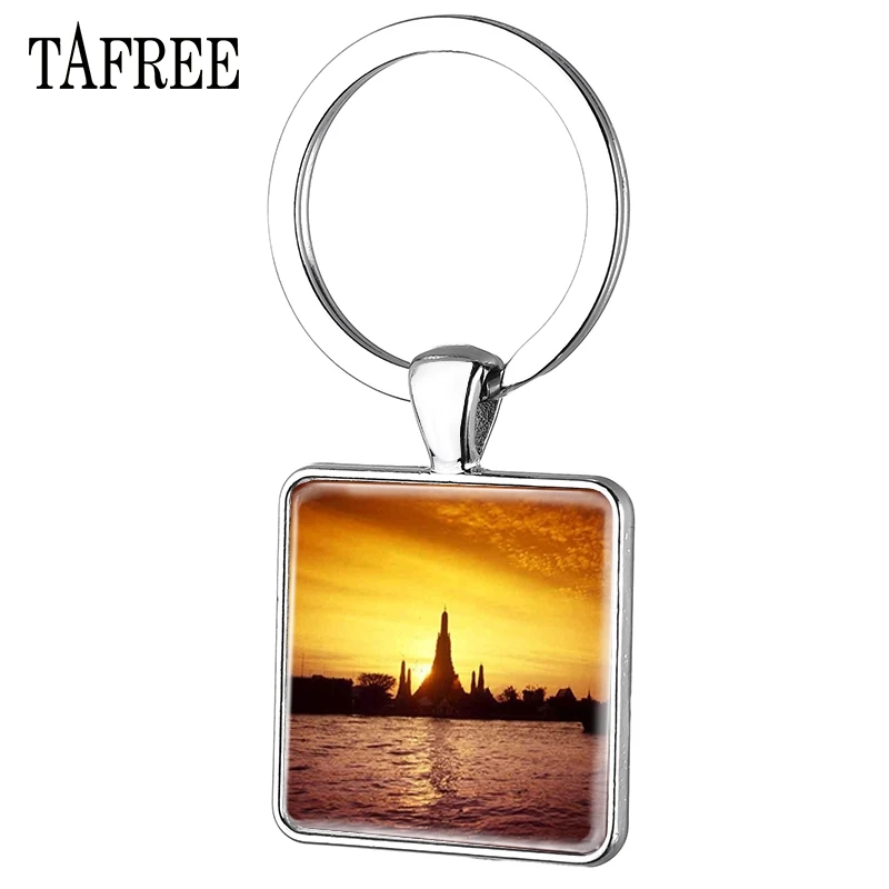 TAFREE The Mei Nan река квадратная цепочка для ключей новые посеребренные брелоки модные