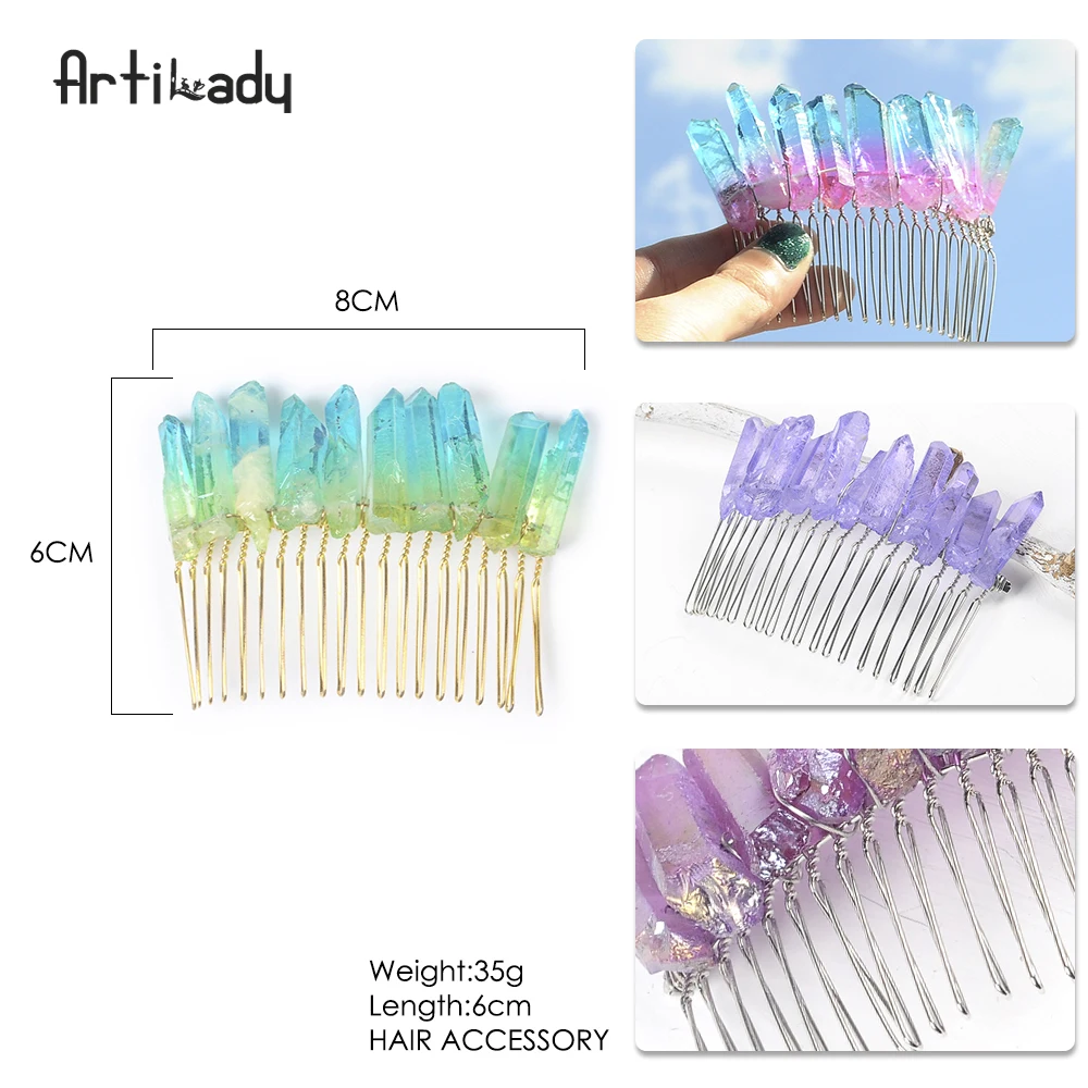 Свадебная тиара из необработанного кварца с кристаллами свадебные украшения для