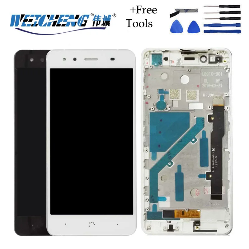 100% год probado OK для BQ Aquaris X5 pantalla LCD + цифровой дисплей с панелью экрана lcd рамкой |