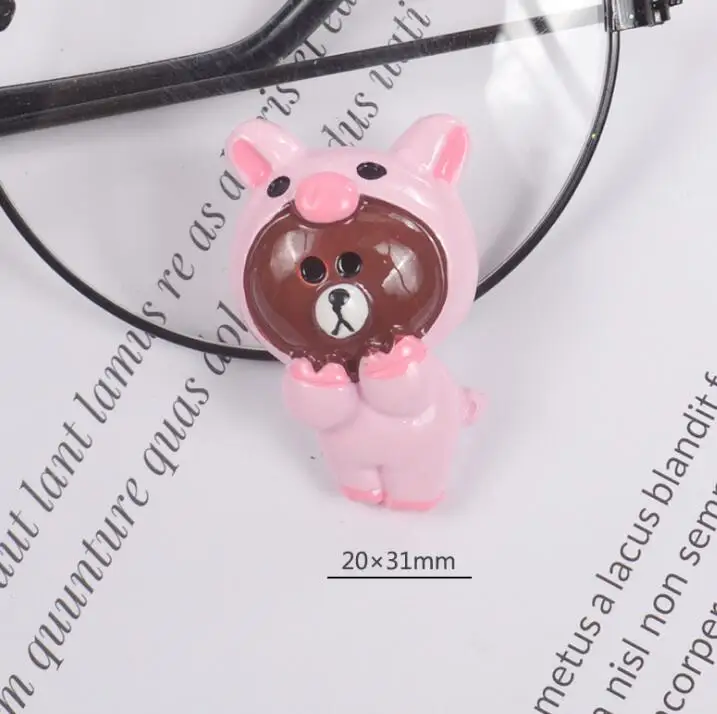 Милая Смола медведь плоская спина, Кабошон DIY Ювелирные изделия/ремесло украшение для альбома - Цвет: 28