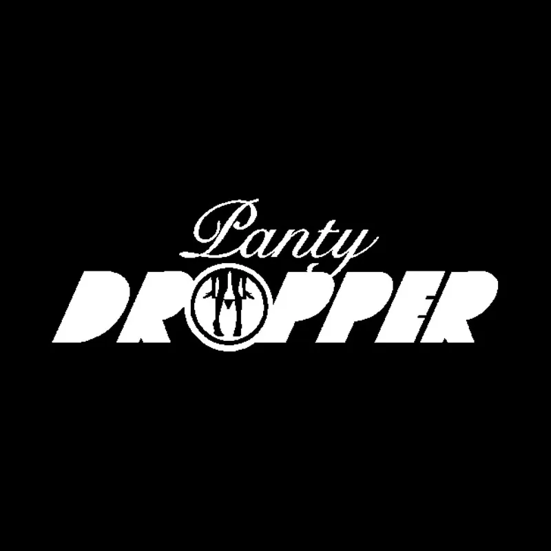QYPF 16 6 см * 5 7 смешной английский текст трусики Drop виниловая черная Серебристая
