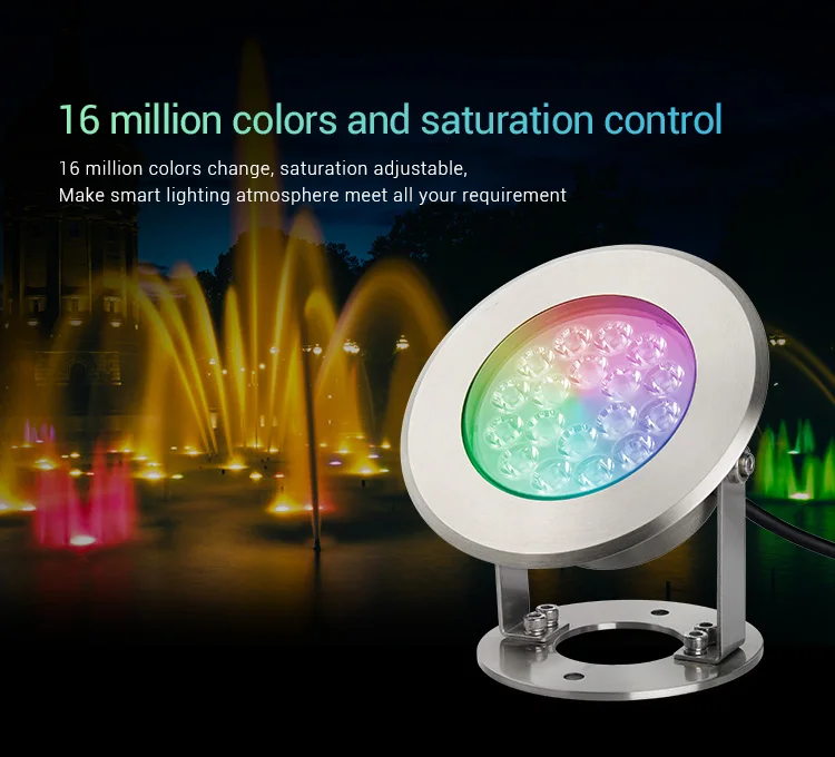 Milight 9 Вт 15 Вт 27 Вт IP68 свет RGB для использования в грунтовых водах+ CCT подводный светильник Настенный 27 Вт RGB+ CCT PAR56 Светодиодный свет бассейна 433 МГц