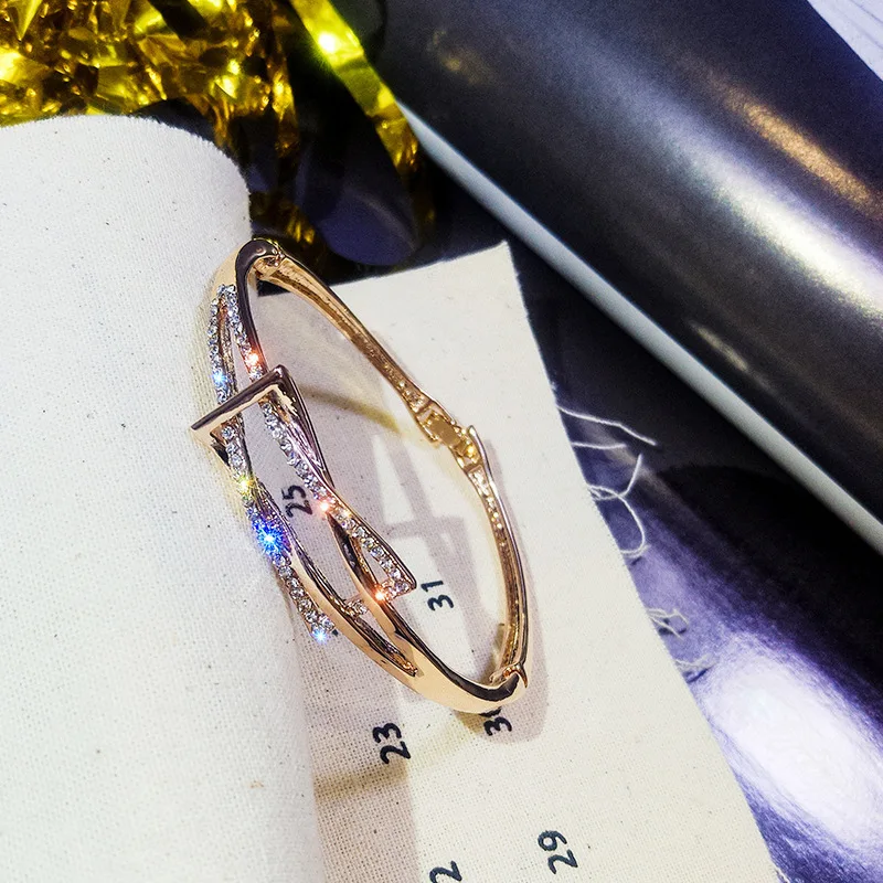 Роскошные браслеты из титановой стали для женщин украшения Стразы вечерние