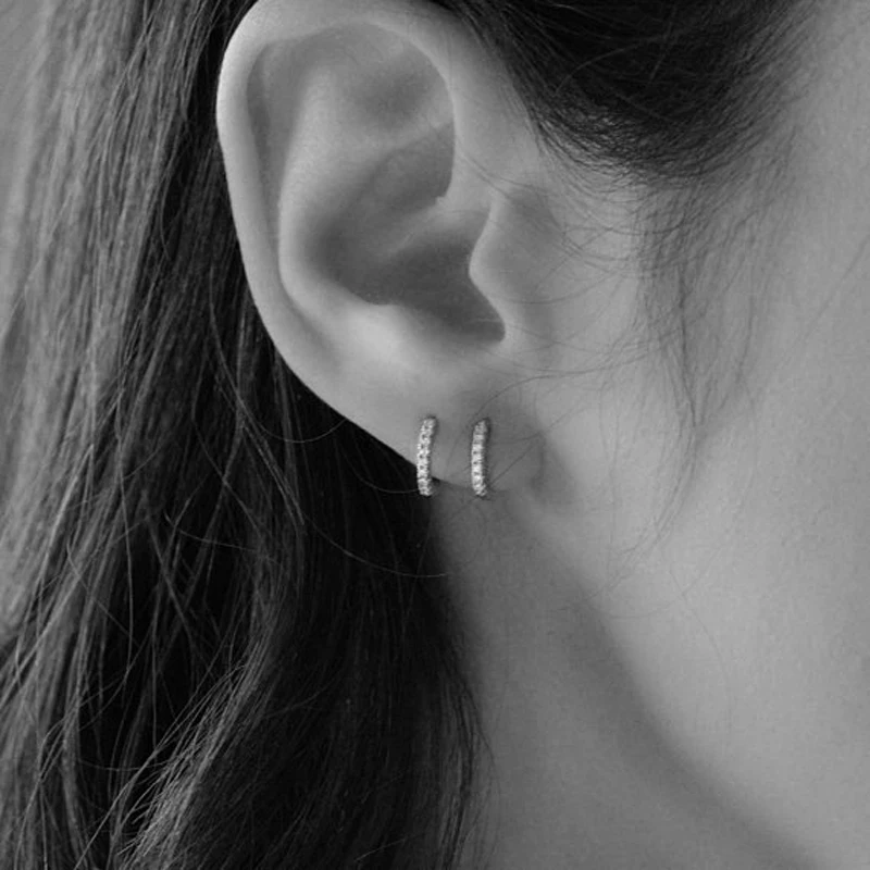 Серьги кольца из стерлингового серебра 925 пробы Huggie для женщин 1 пара в