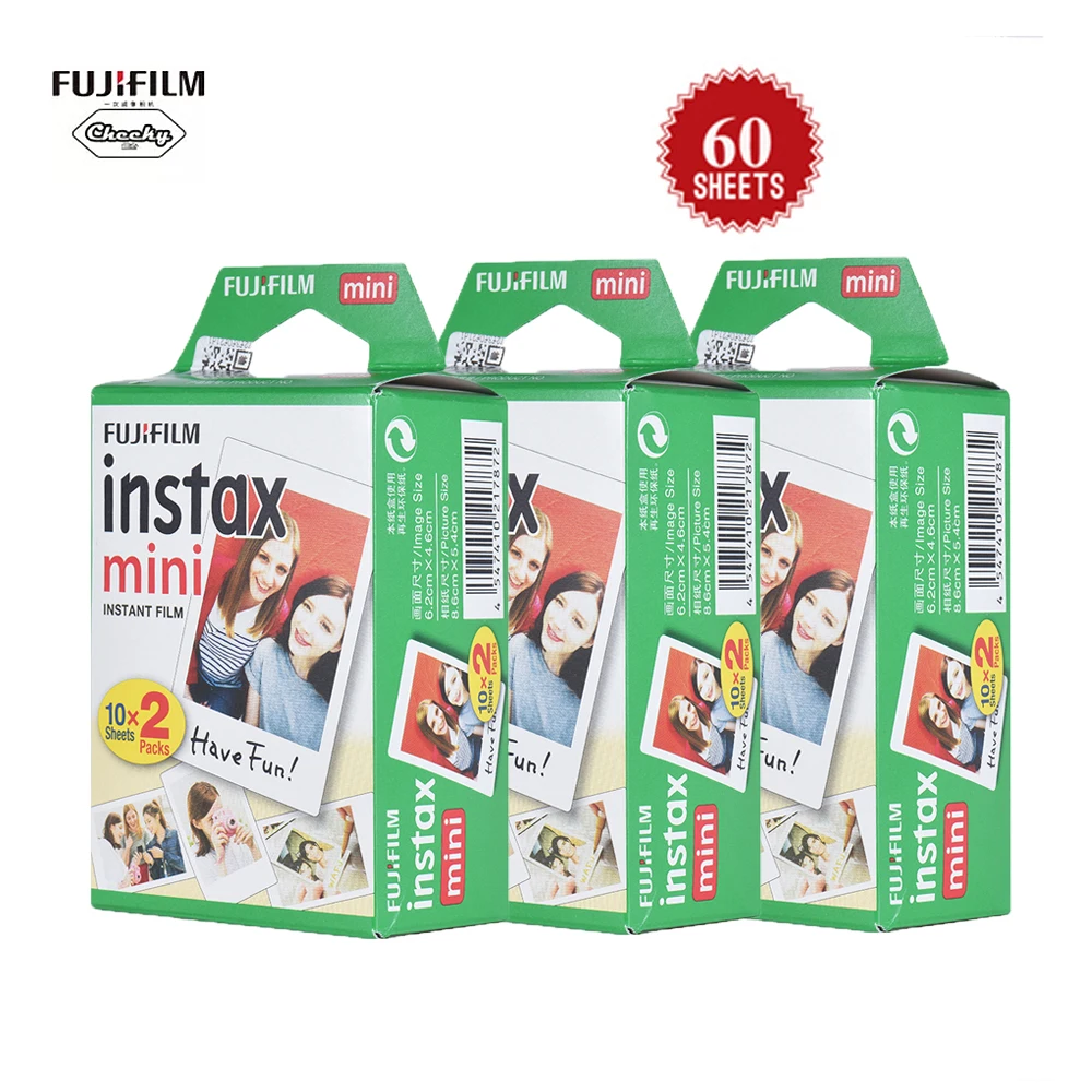 

60 Sheets Fujifilm Instax Mini White Film Photo Paper Snapshot Album Instant Print for Fujifilm Instax Mini 7s/8/25/90/9