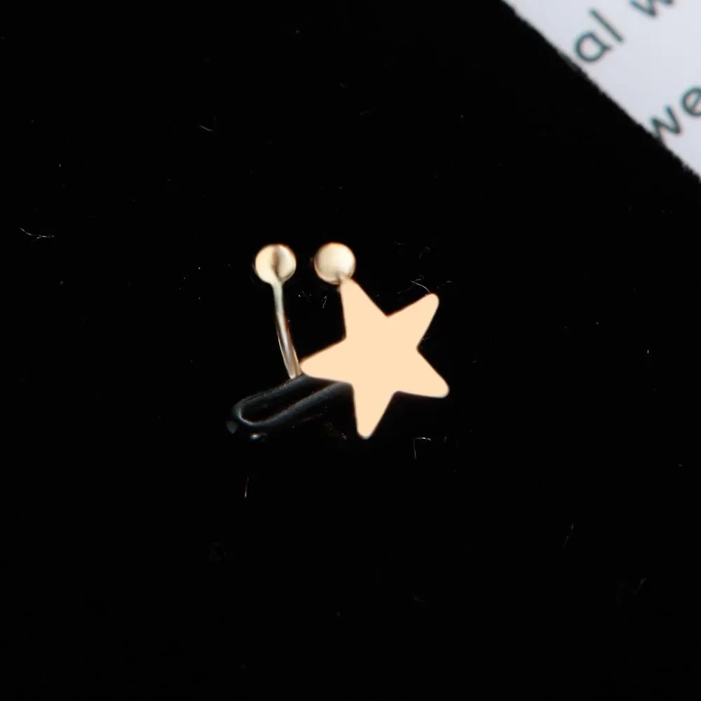 Ear Hole Pearl Earrings Nails Female Korean Bone Clamps Loving Pentagon Star Moon | Украшения и аксессуары