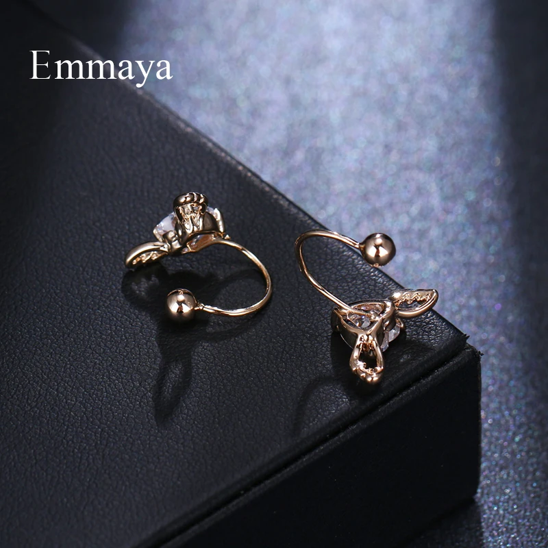 EMMAYA ослепительные серьги-гвоздики в форме ангельских крыльев с искусственным