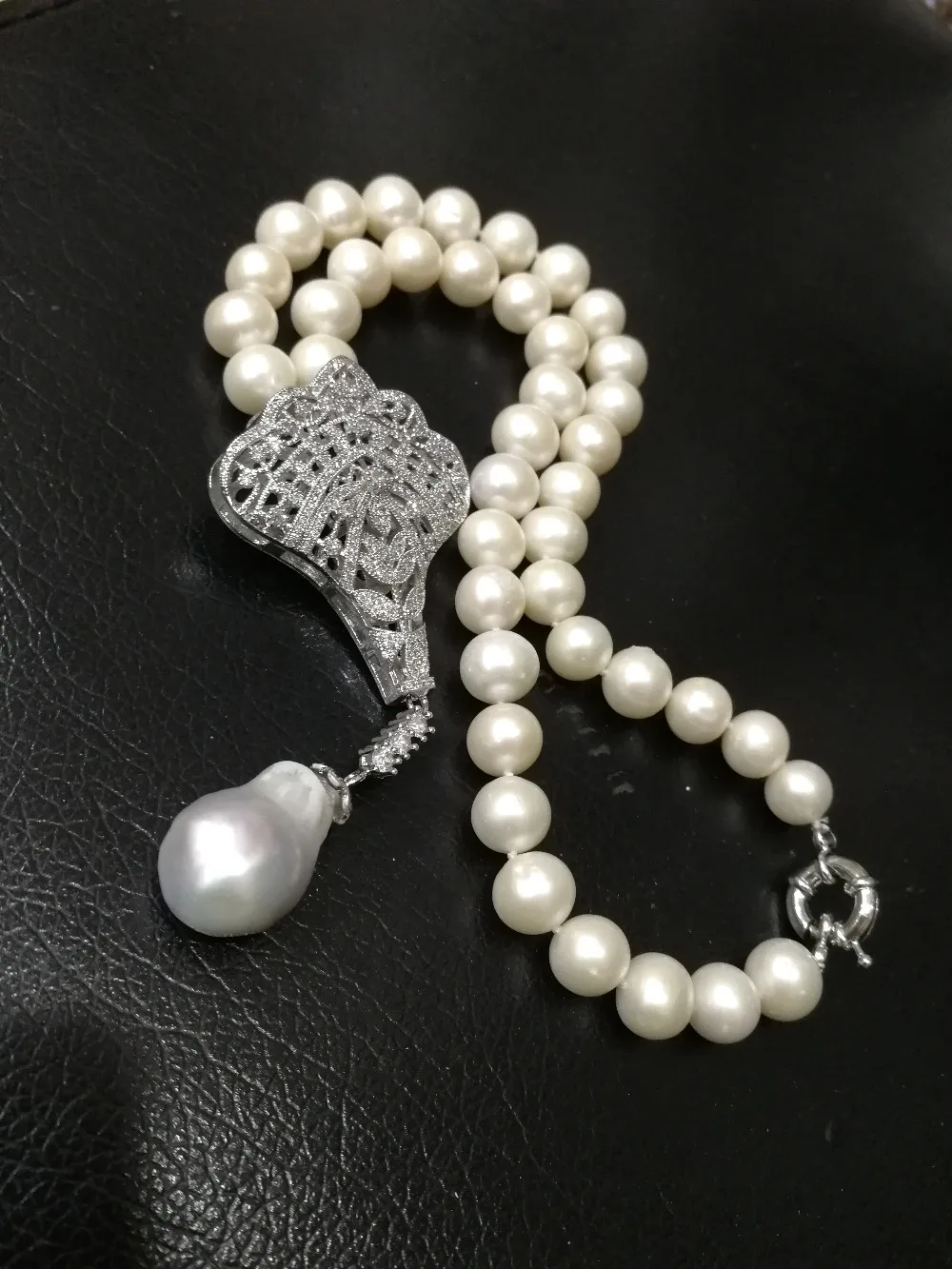 

Пресноводный жемчуг Белый nea круглый и reborn keshi ожерелье 18 дюймов FPPJ оптовая продажа бусины природа красный и зеленый цветок застежка