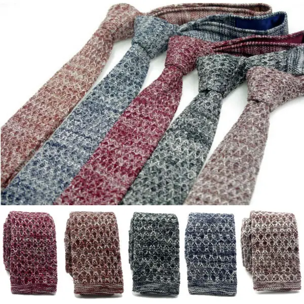 

New Men Knitting casual striped slim ties Neckties Classic Fashion polyester Plaid Mans Tie Spring Male woven necktie
