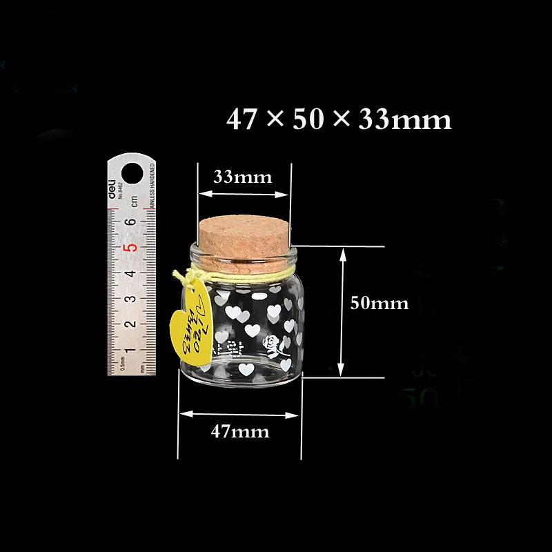 6 шт. декоративная бутылка прозрачная пробковая стеклянная для желаний с бирками