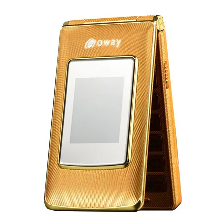 gold Флип 2," сенсорные GSM сотовые телефоны MP3 быстрый набор SOS запись вызова мобильный телефон старшего дешевый мобильный телефон раскладушка телефон - Цвет: gold