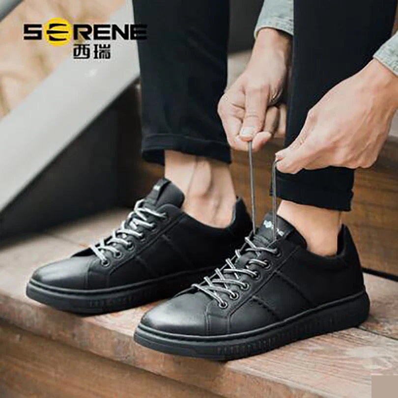 Summer Men's Shoes Casual Flat Cow Leather Lace up Comfortable Spilt Waterproof Nice Black Shoe Size38-44 for Young Men | Обувь