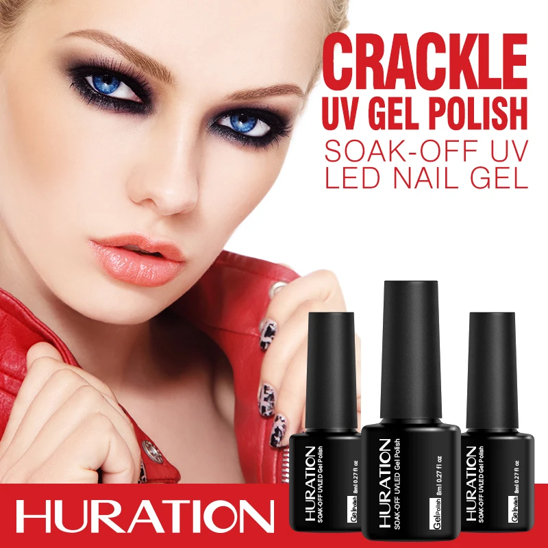 УФ гель для ногтей Huration Crackle цветная светодиодная лампа клей ноготь с эффектом