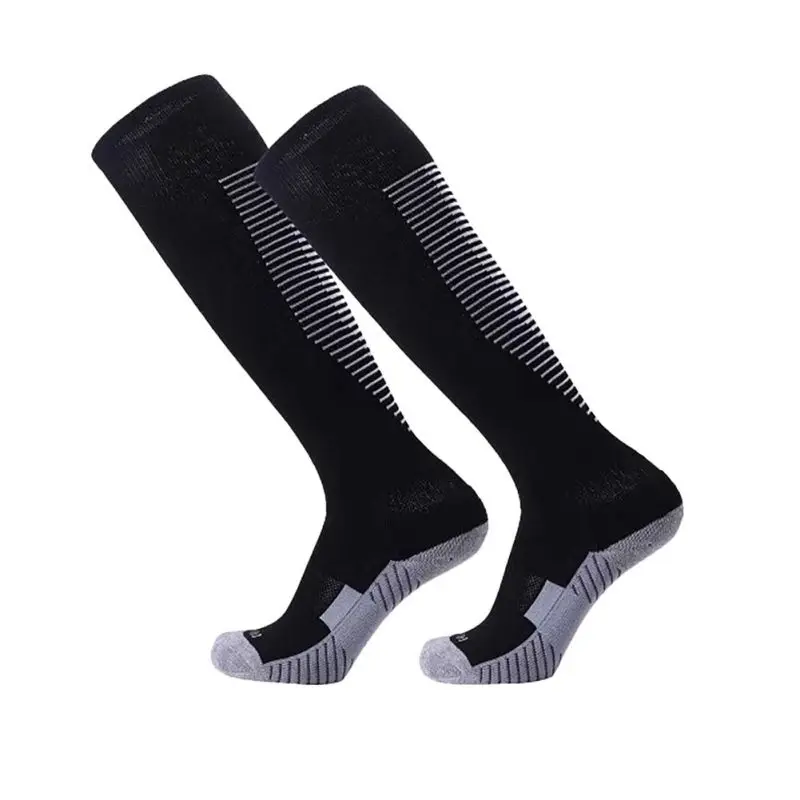 

1 Pair Men Sport Stocking Women Cotton Warm Thicken Sockings Striped Towel Bottom Soccer Football Socks