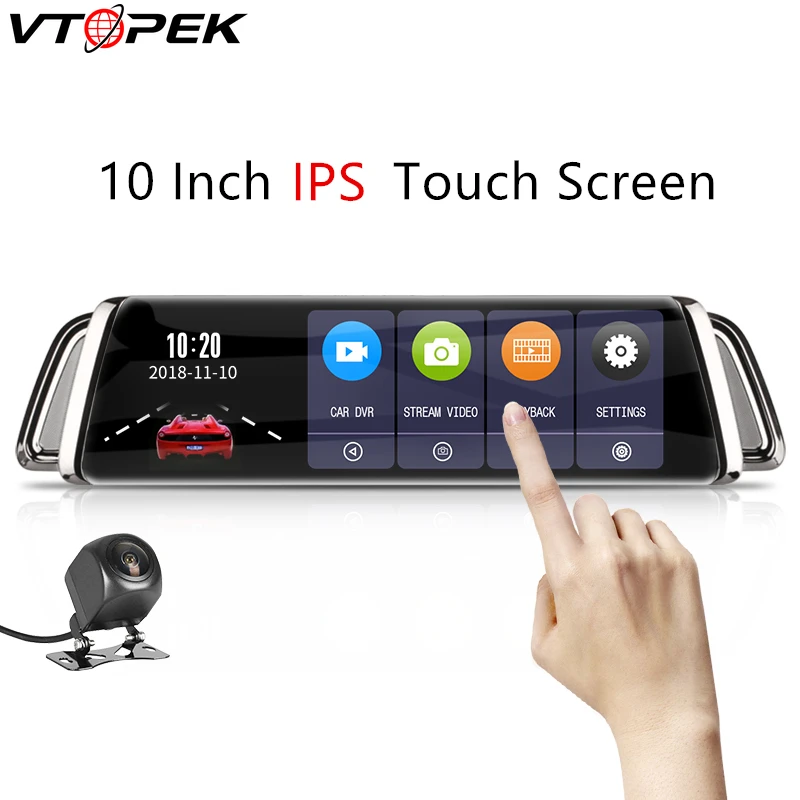 Vtopek 10 &quotdash cam FHD 1080 P зеркальная камера Автомобильный видеорегистратор ips