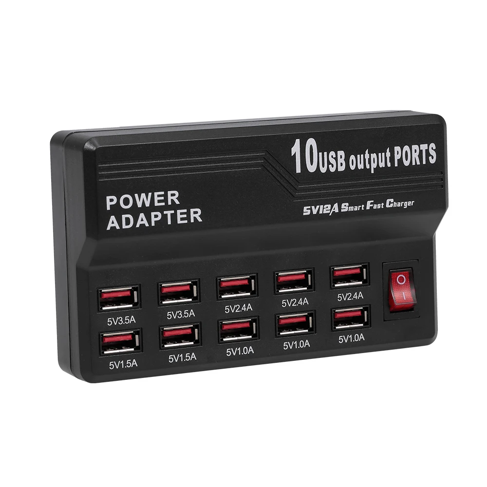 Универсальная зарядная станция с 10 портами USB док-станция для семейного/офисного