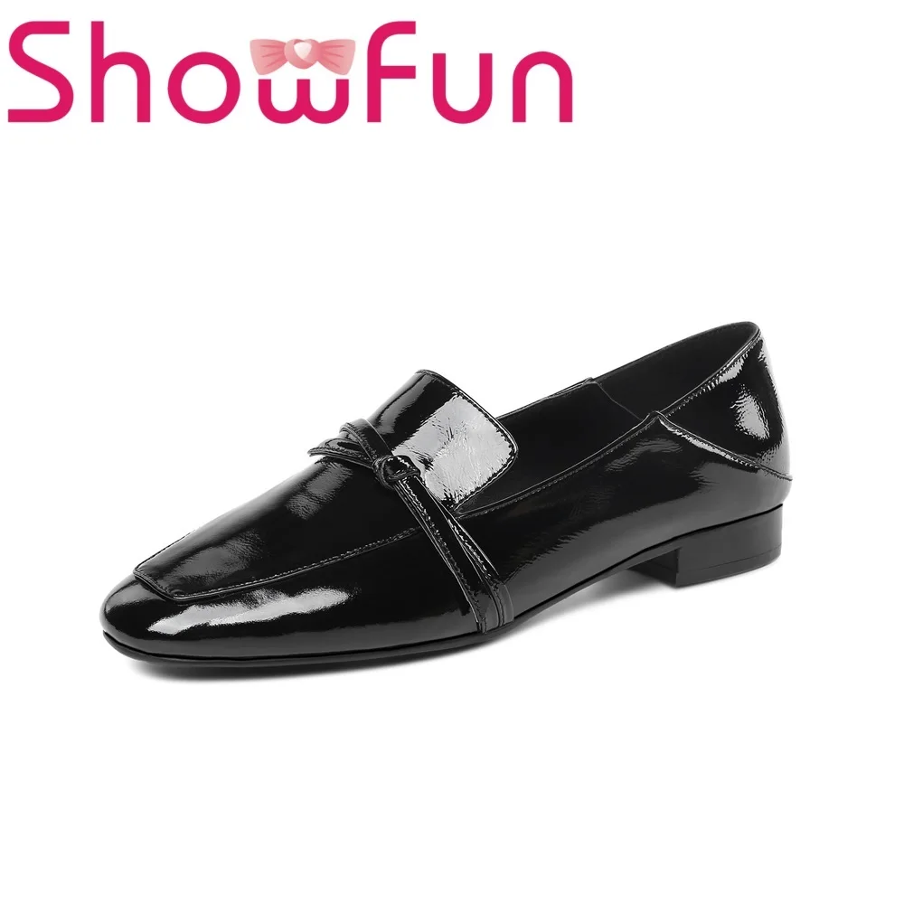 Showfun натуральная кожа женская обувь в деловом стиле с квадратным носком