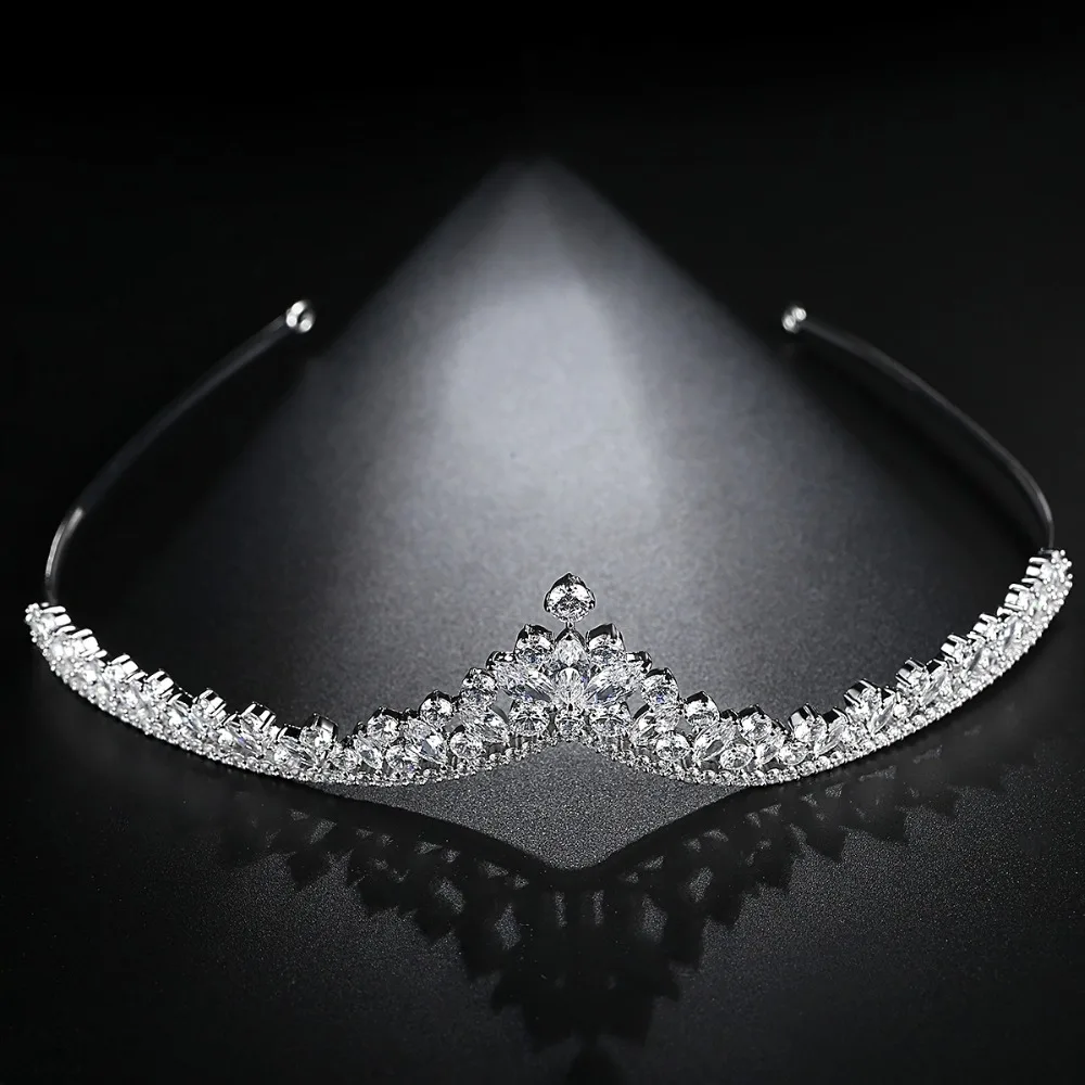 Luoteemi Свадебные Серебряный тон clear Цирконом Кристалл Diamante Тиара для Для женщин