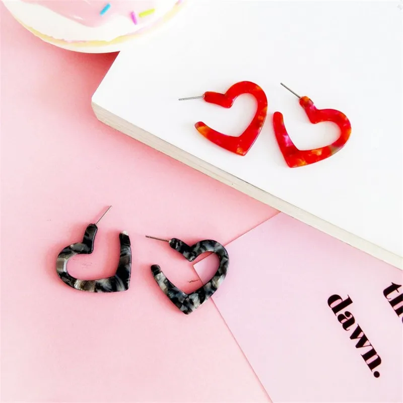 XQFree shipping fashion ladies jewelry sweet heart-shaped girls earrings fresh and simple campus student accessories New popular | Украшения
