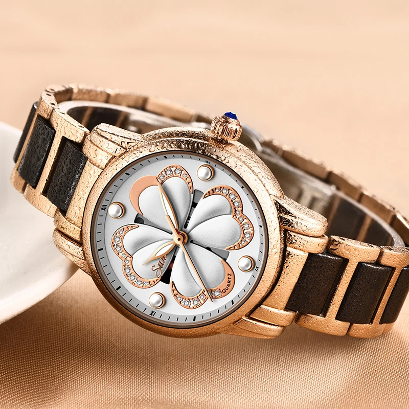 SUNKTA Топ Бренд роскошные женские часы водонепроницаемые керамические из