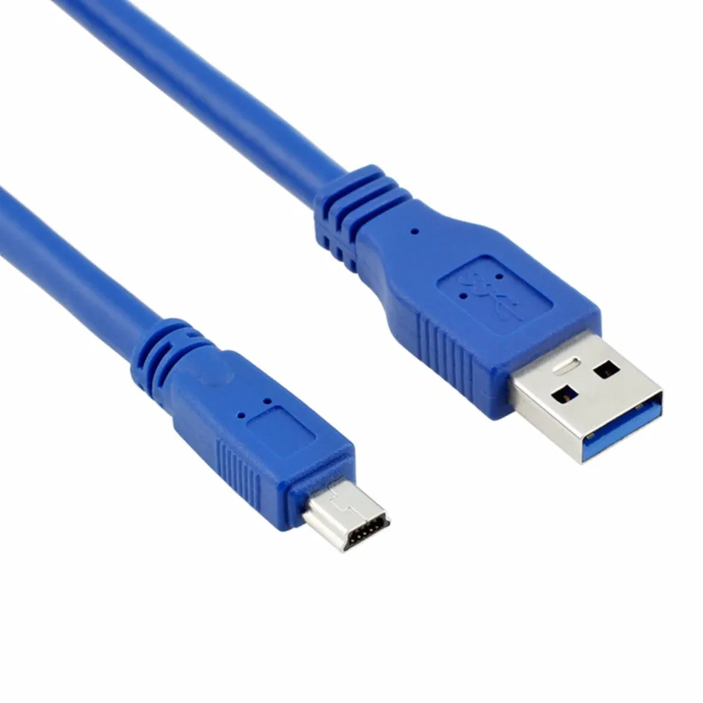 2017 горячий Стильный Круглый Синий SuperSpeed USB 3 0 кабель типа A Male для Mini B 10 контактный