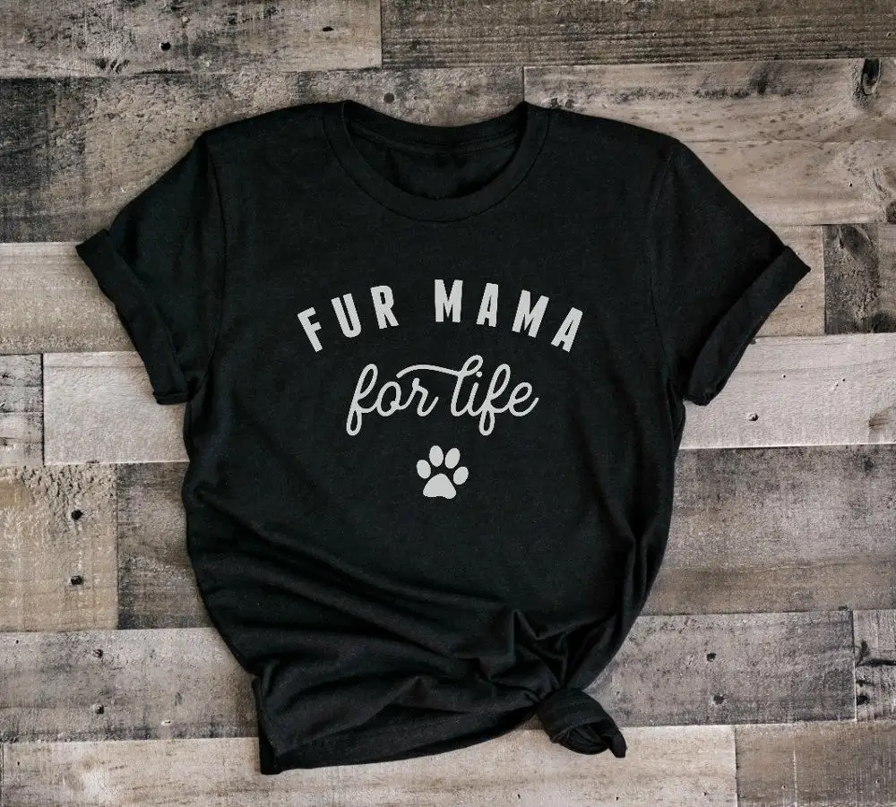 Женская футболка унисекс Fur Mama For Life модная с изображением кошек леди собак
