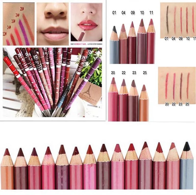 Модные брендовые разноцветные водостойкие подводки для губ 6 шт./лот|pencil