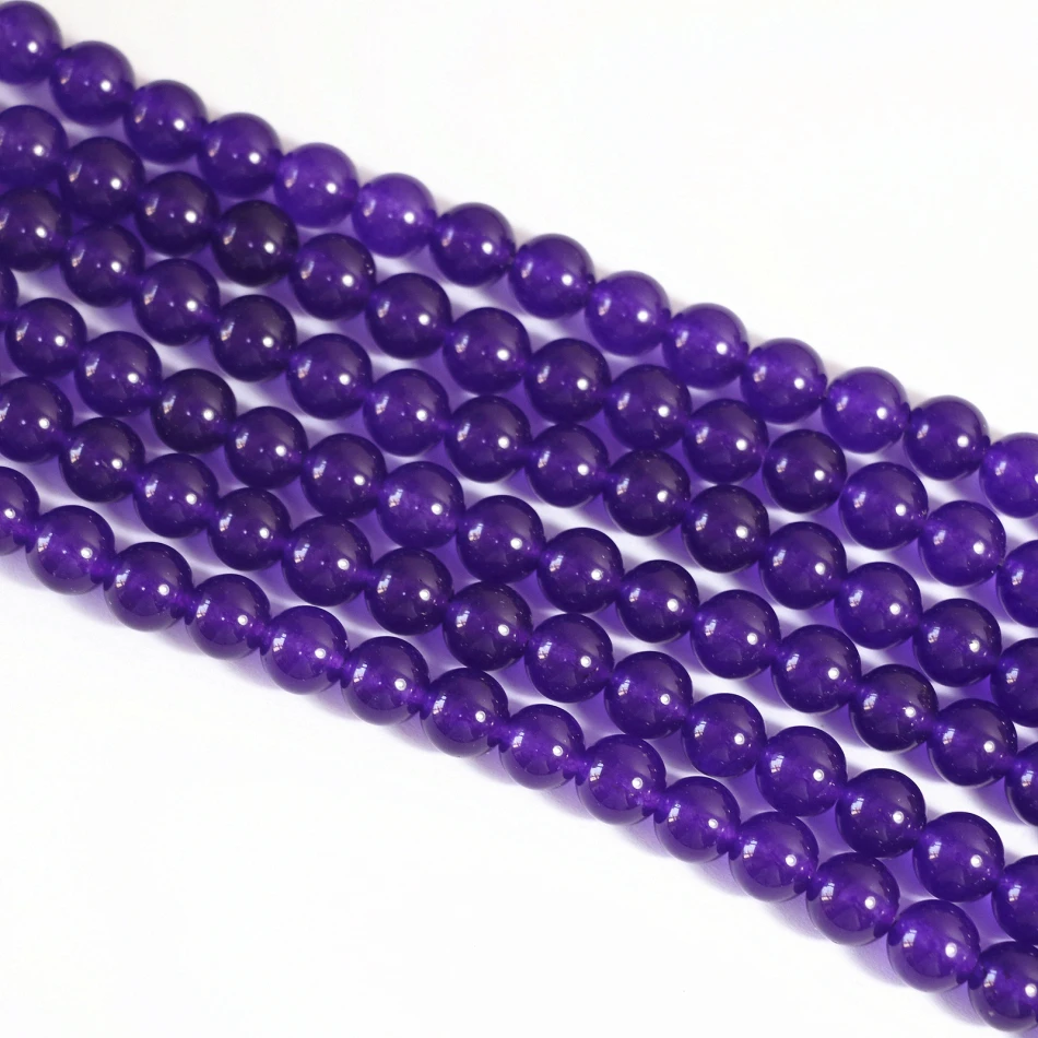 Очаровательный натуральный камень окрашенный фиолетовый нефрит халцедон 4 мм 6 8