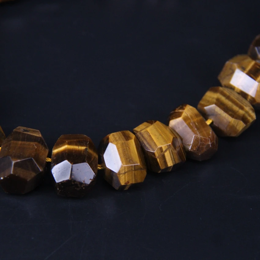 15.5&quot/strand Irregular Tiger Eye Stone Faceted Nugget Loose Beads Natural Yellow Gems Cut Freeform Pendant Jewelry Making | Украшения и