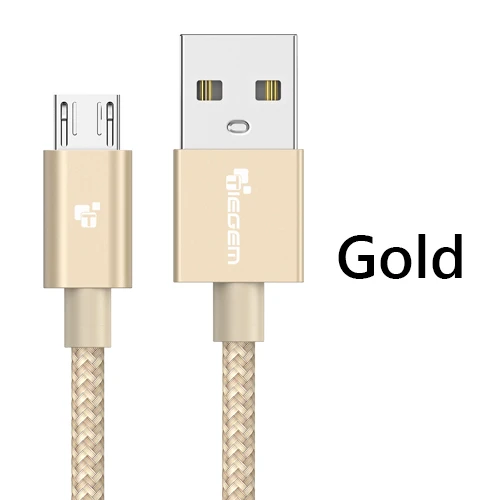 Tiegem Micro USB кабель для samsung Xiaomi Быстрая зарядка USB кабель для передачи данных 3 м 2 м 1 м Android Microusb кабель для зарядки мобильного телефона - Цвет: Gold
