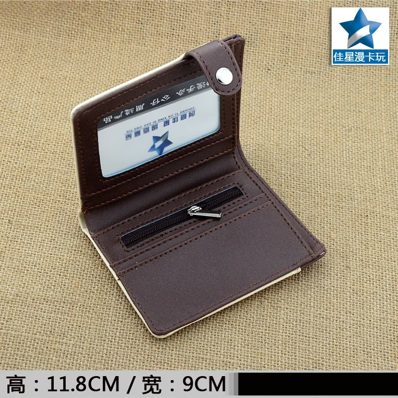 

Pale-yellow Anime My Neighbor Totoro PU Leather Wallet Printed With Totoro Short Button Purse for Men Women