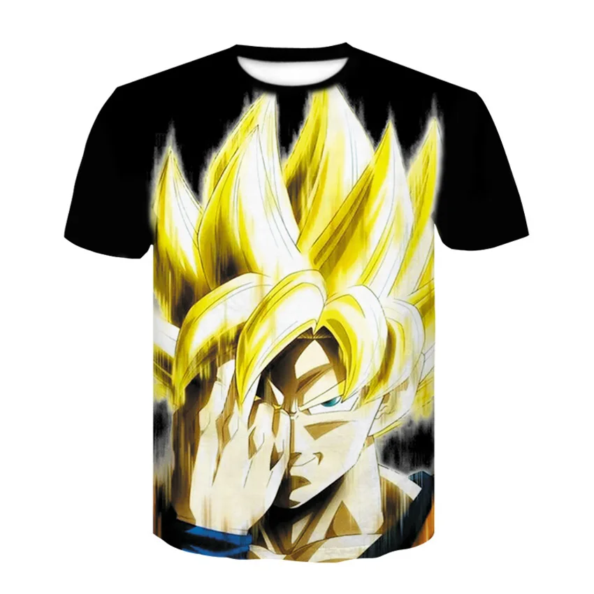 Men T Shirt Funny T-Shirts 3D Printed Dragon Ball Goku calm shirts Man Tee Streetwear Mens Tops Brand High Quality | Мужская одежда