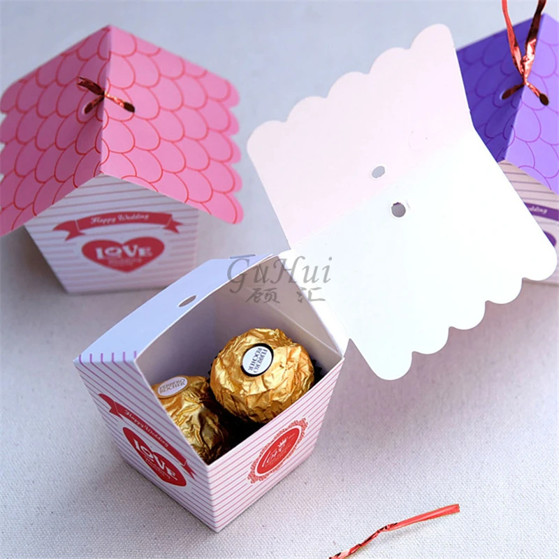 European Creative Wedding Supplies Blue and Red Candy Box House Packaging Gift Chocolates Nest Bird Shower Party | Дом и сад