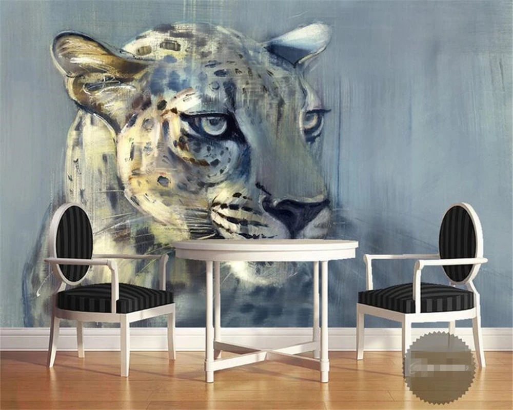 3D фотообои с леопардовым принтом картина маслом в виде животных гостиная спальня
