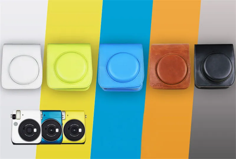 Сумка из искусственной кожи на ремне, чехол для FUJIFILM Instax Mini 70, винтажный однотонный чехол для камеры