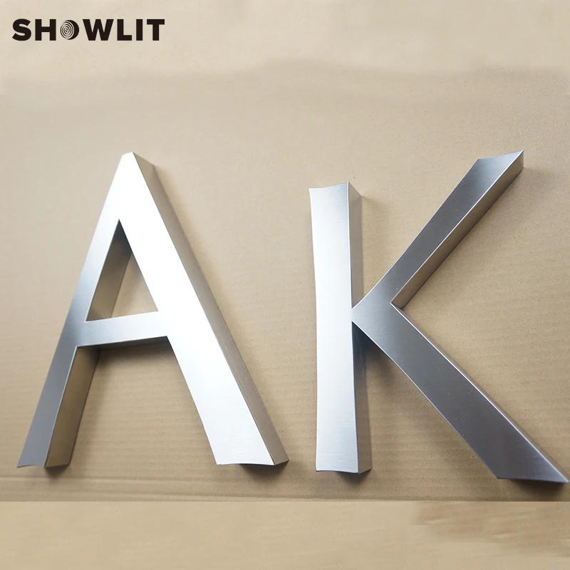 

Custom Made Brushed Metal 3D letters For Office Decoration