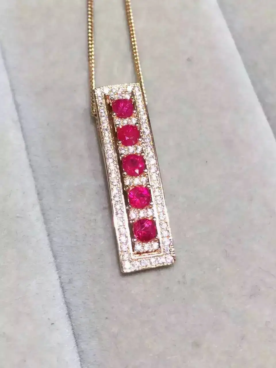 Женский кулон из серебра 925 пробы с красным Рубином|jewelry necklace pendants|jewelry pendantjewelry