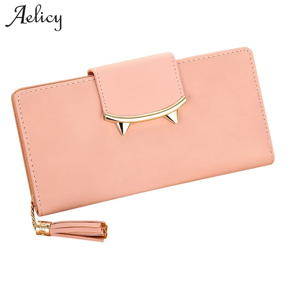 Кошелек Aelicy Женский длинный высокого качества на молнии с кисточками|wallet female|brand