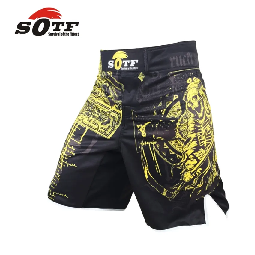 Шорты для бокса MMA Sotf штаны с рисунком фитнеса спортивный короткий чемодан