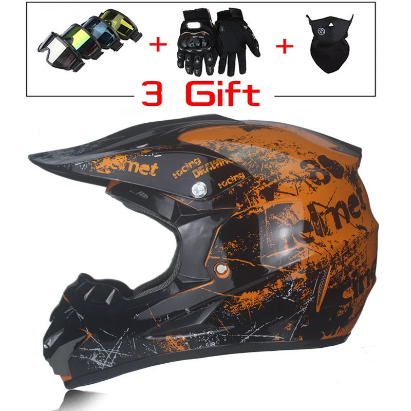 New off-road helmet Mountain bike motorcycle ATV downhill mountain DOT 3 free gift Suitable for kid | Автомобили и мотоциклы