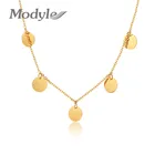 Чокер Modyle женский золотистый, ожерелье из нержавеющей стали с монетами, аксессуары