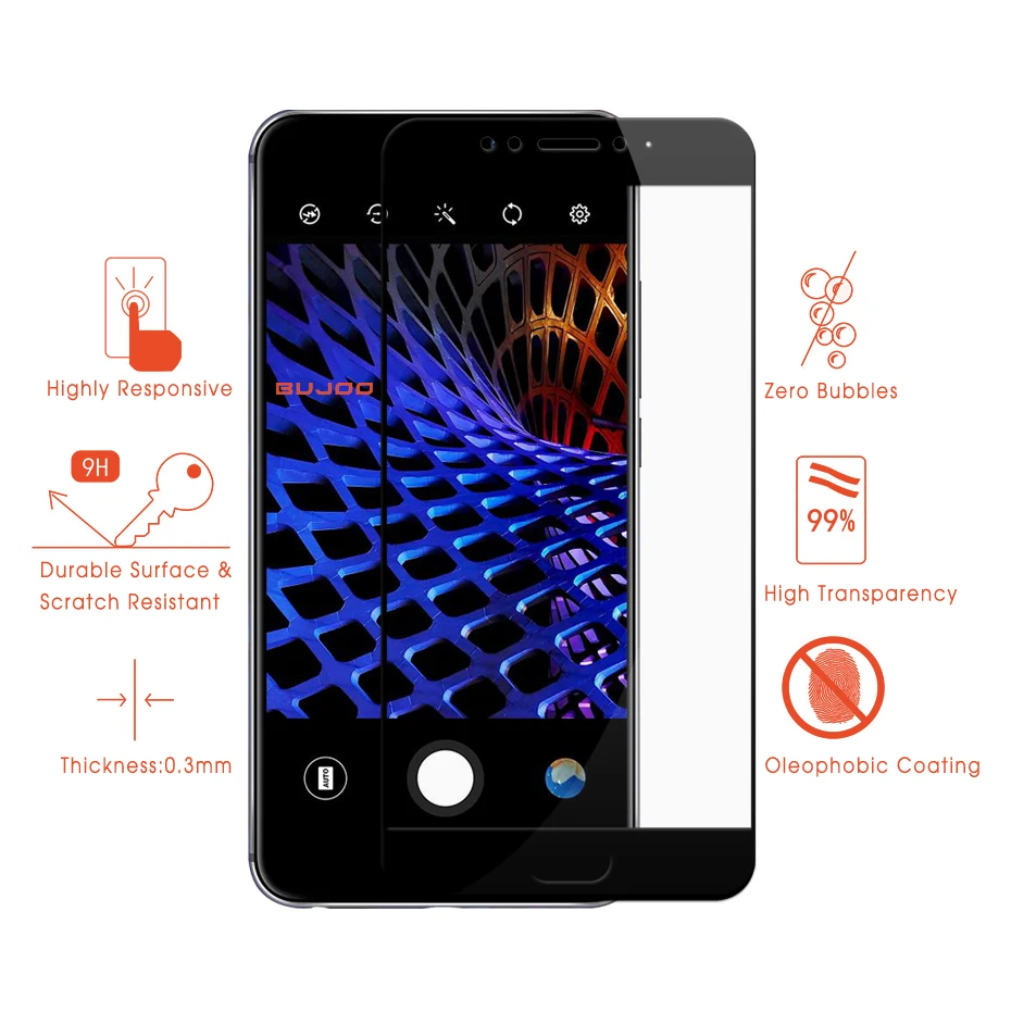 2 упаковки 100% оригинальное защитное закаленное стекло BUJOO для Meizu MX6 MX 6 Real 2.5D 9H 0 3 мм