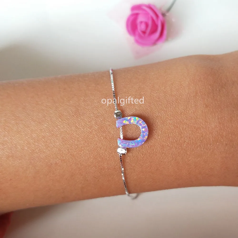 1 шт./Лот Новое поступление пурпурный конский туфелька опал браслет 925 пробы