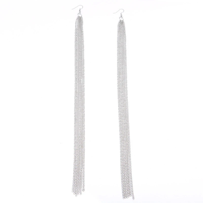 Женские Висячие серьги с резьбой золотые цепочки без никеля длинные висячие