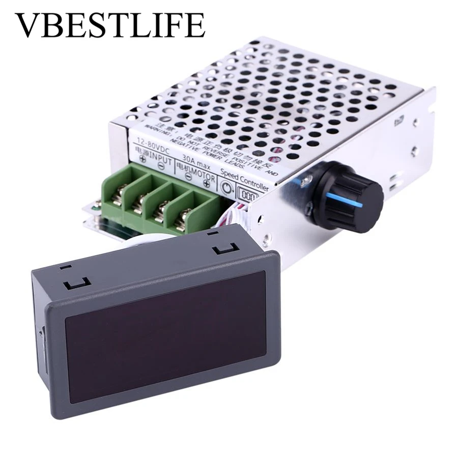 12 V-80 V DC мотор скорости ШИМ-регулятор 30A ШИМ DC контроллер двигателя с корпусом dc движок беговой дорожки