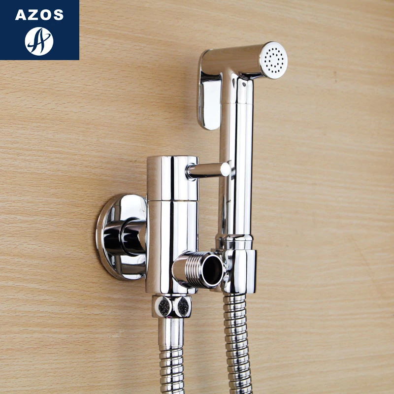 Azos биде кран под давлением душ сопло латунь хром холодной воды две функции