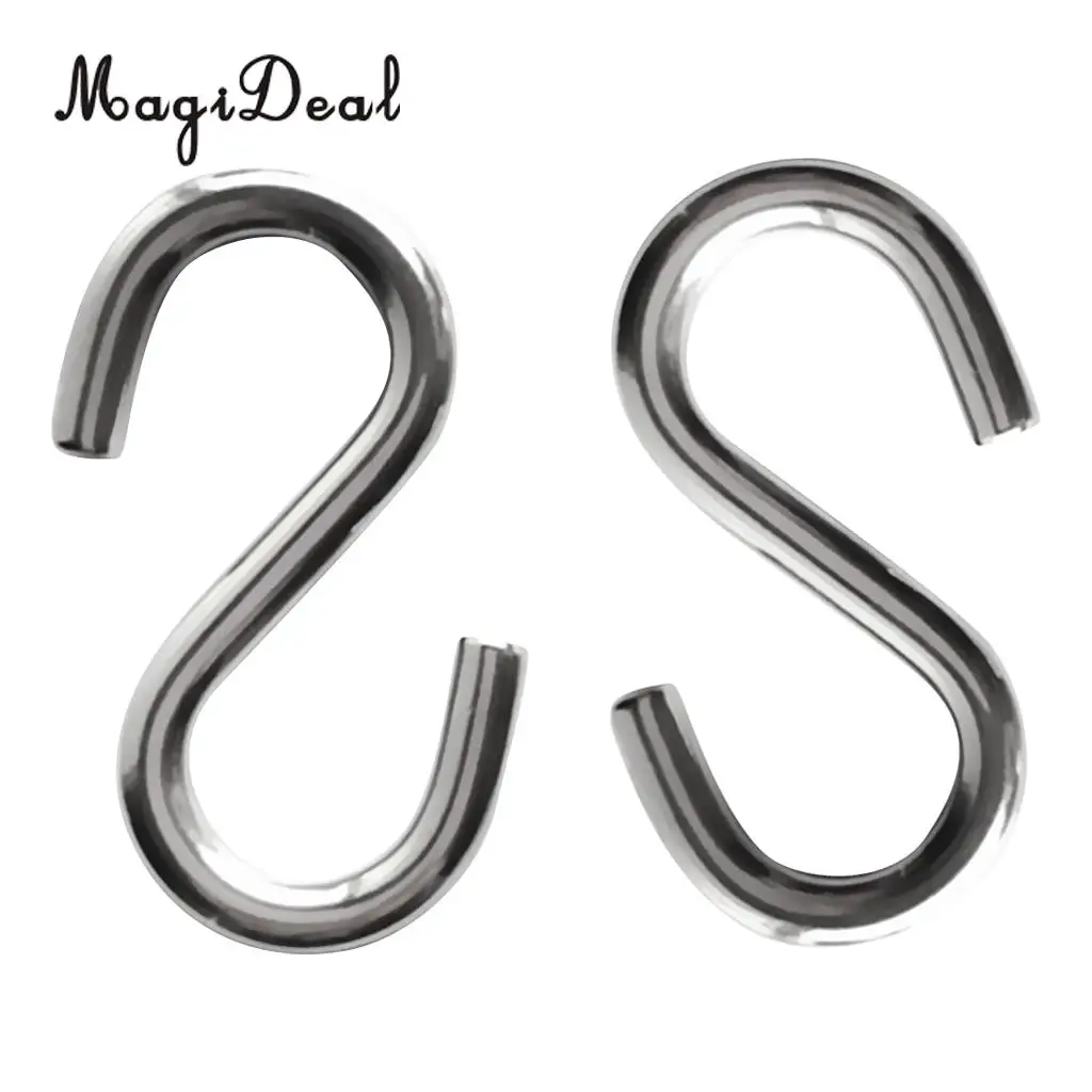 

MagiDeal 1 пара 316 нержавеющая сталь S крюк для гаража, сада, спальни, кухни, кастрюли, посуда, вешалка для одежды, подвесные крючки 60x6мм