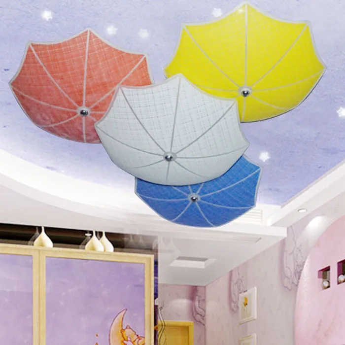 Современные детские потолочные лампы для спальни МНОГОЦВЕТНЫЙ ЗОНТИК Стекло