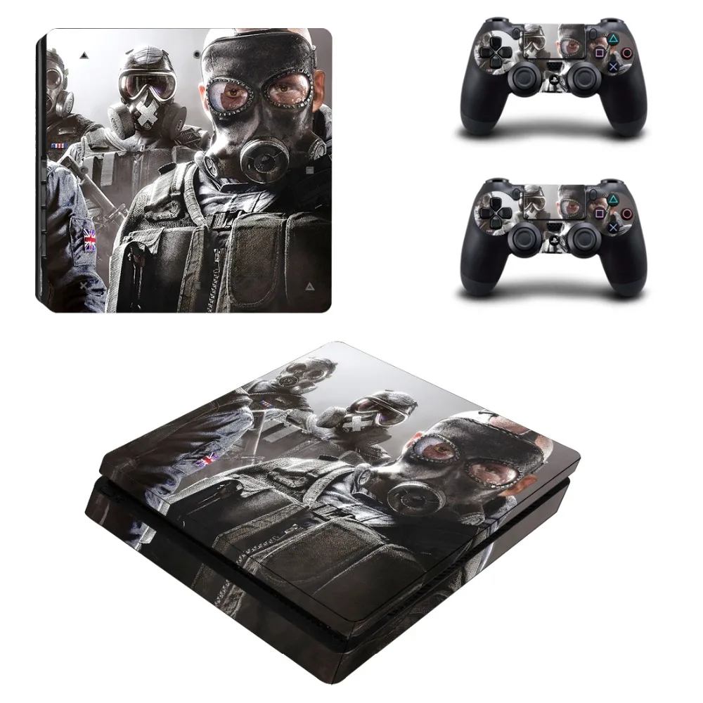 Виниловая наклейка Rainbow Six Siege PS4 Slim Skin для консоли Sony Playstation 4 и 2 контроллера