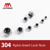 nylon insert lock nuts m2 m3 m4 m5 m6 m8 m10 m12 m14 m16 m20 m24 nuts 304 316 stainless steel for mechinal use nylon jam nuts